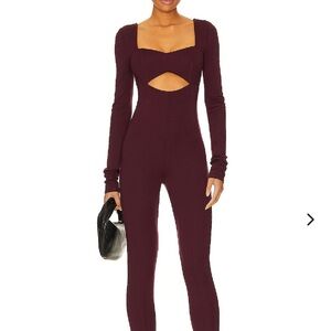 Lovers + Friends Tanya Burgundy Cutout Jumpsuit